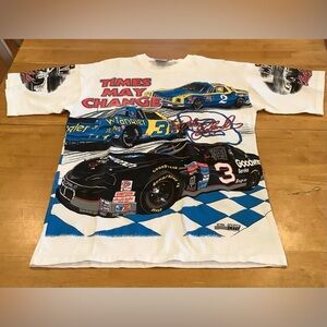 Vtg 1996 Nascar Dale Earnhardt Sr T-Shirt Times May Change Man Stays Same AOP XL